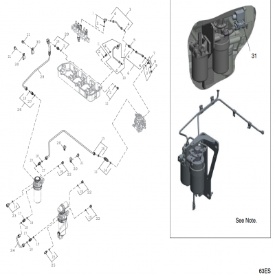 Group 63: Low Pressure Fuel Line, continued  第63組：低壓燃油管路，&amp;amp;ldquo;GM93289,&amp;amp;rdquo;&amp;amp;ldquo;GM93285,&amp;amp;rdquo;&amp;amp;ldquo;GM91650,&amp;amp;rdquo;&