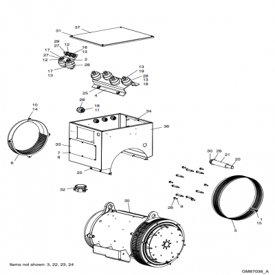 Alternator and Mounting, continued  交流發(fā)電機(jī)和安裝，“GM91650,”“40MDDCA,”“55MDDCB ,”“65MDDCC,”“80MDDCD,”“99MDDCE,”“GM93289,”